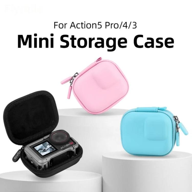 Flymile PU Mini Camera Case with Carabiner For Caged DJI Action 3/4/5 Pro/Insta360 Ace Pro 2/1/GoPro