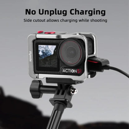 For DJI Osmo Action 5 Pro/4/3 Flymile Metal Protective Cage with Cold Shoe Mount, AC5011 Cage