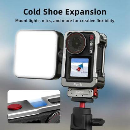 For DJI Osmo Action 5 Pro/4/3 Flymile Metal Protective Cage with Cold Shoe Mount, AC5011 Cage