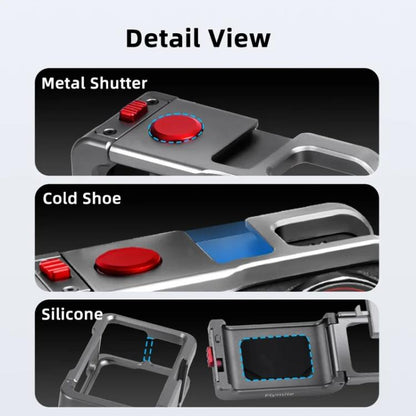 For DJI Osmo Action 5 Pro/4/3 Flymile Metal Protective Cage with Cold Shoe Mount, AC5011 Cage