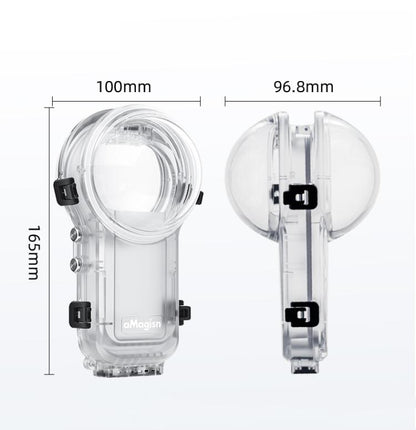 For Insta360 X5 AMagisn 60m/196ft Diving Case Quick-Release Full Invisible Waterproof Underwater Housing