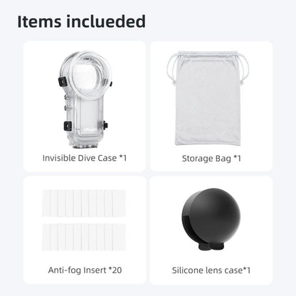 For Insta360 X5 AMagisn 60m/196ft Diving Case Quick-Release Full Invisible Waterproof Underwater Housing
