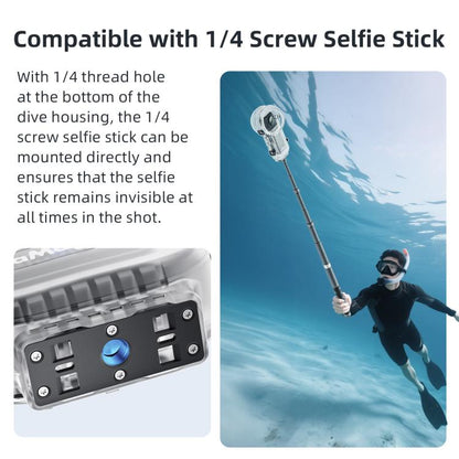 For Insta360 X5 AMagisn 60m/196ft Diving Case Quick-Release Full Invisible Waterproof Underwater Housing
