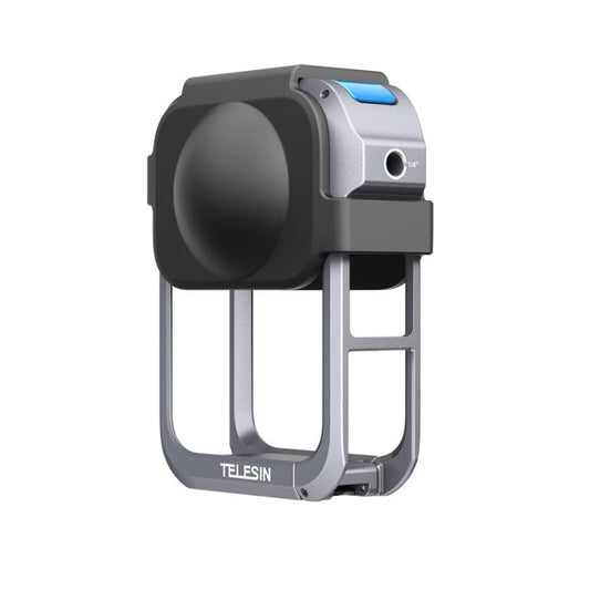 For DJI Osmo 360 TELESIN Aluminum Alloy Protective Cage Expansion Frame with Lens Cover, Aluminum Alloy Cage
