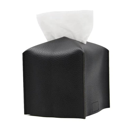 Square Leather Paper Towel Box Paper Towel Bedroom Tissue Box, 24x12.5x12.5cm, 12.5x12.5x12cm
