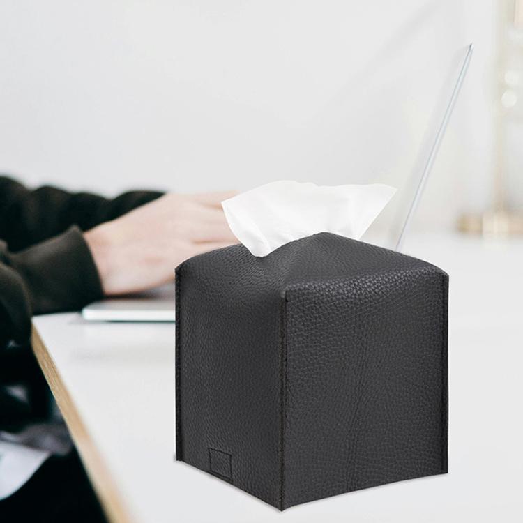 Square Leather Paper Towel Box Paper Towel Bedroom Tissue Box, 24x12.5x12.5cm, 12.5x12.5x12cm