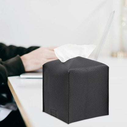 Square Leather Paper Towel Box Paper Towel Bedroom Tissue Box, 24x12.5x12.5cm, 12.5x12.5x12cm