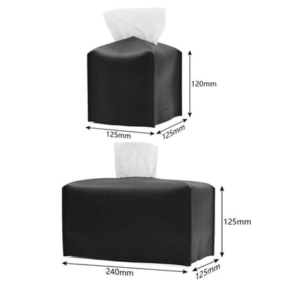 Square Leather Paper Towel Box Paper Towel Bedroom Tissue Box, 24x12.5x12.5cm, 12.5x12.5x12cm
