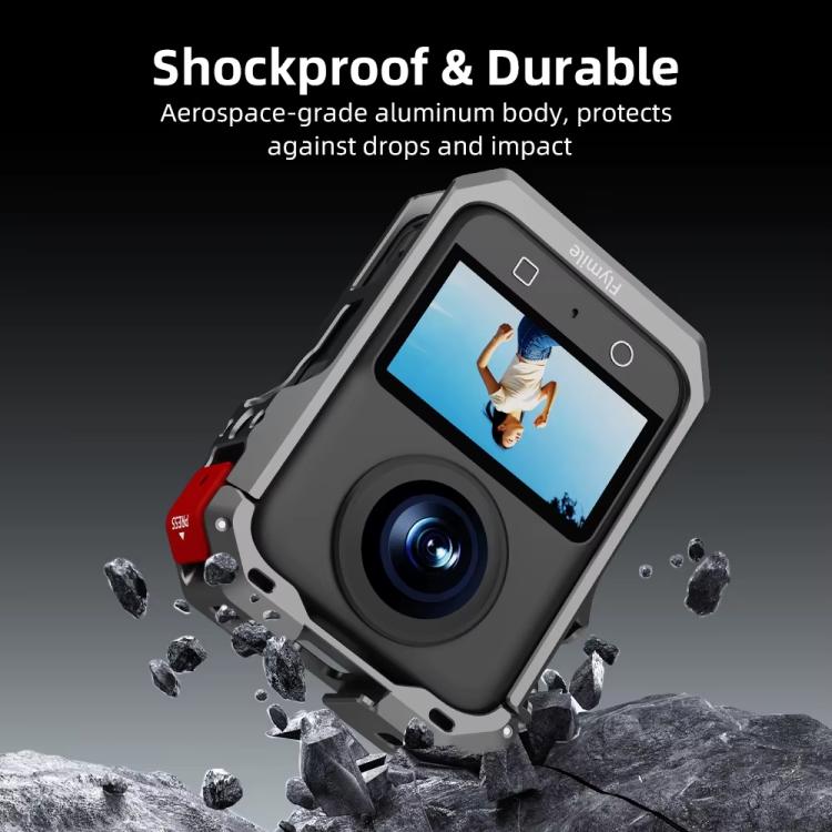 For DJI Osmo 360 Flymile Dual Cold Shoe Metal Quick-Release Cage With Lens C, FLY042_2, FLY042_1