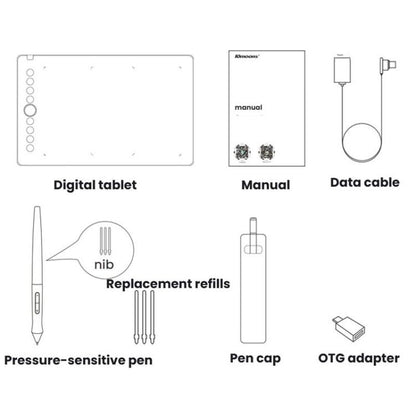 10Moons I6 Digital Drawing Tablet Compatible With Mobile Phones Computers, i6