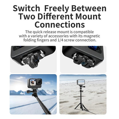 aMagisn Magnetic Quick Release Adapter for GoPro HERO13/12/11/10/9/8/11 Mini/MAX, Separate Top Mount Plate, Separate Base Unit