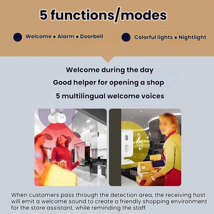 Wireless Infrared Sensor Split Supermarket Welcome Doorbell