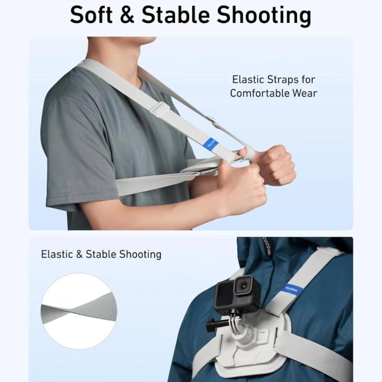 TELESIN S2-CGP-01GY Universal Action Camera Chest Belt Bracket Quick Release Chest Strap Mount, S2-CGP-01GY