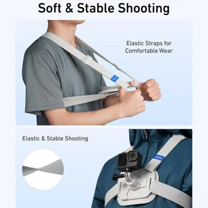 TELESIN S2-CGP-01GY Universal Action Camera Chest Belt Bracket Quick Release Chest Strap Mount, S2-CGP-01GY