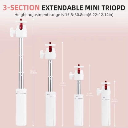 Flymile 15.8-30.8cm Tripod Selfie Stick for Action Cameras With 360-degree Adjustable Ball Head & Cold Shoe