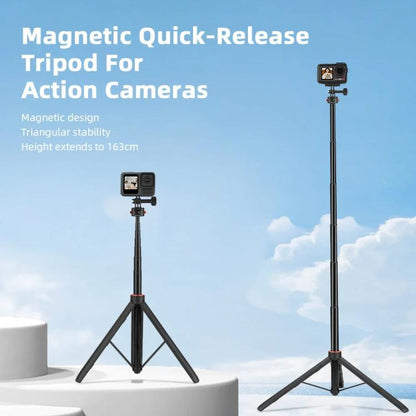 Flymile 1.63m Magnetic Quick-Release Tripod Selfie Stick for Action Cameras for Vlogging, Outdoor Sports, FLY018_2