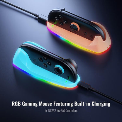 For Nintendo Switch 2 JYS Controller Mouse Magnetic Dock With Ambient Lighting, JYS-NS2320