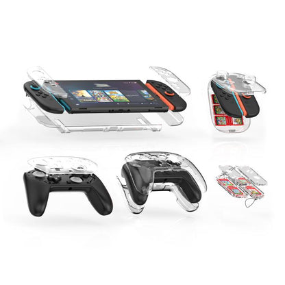 For Nintendo Switch 2 JYS 5-in-1 Crystal Case Full Protection Set Includes Console Shell, Joy-con & Pro Controller Cover, Faceplate, Game Cartridge Case, JYS-NS2326