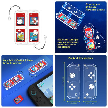 For Nintendo Switch 2 JYS 5-in-1 Crystal Case Full Protection Set Includes Console Shell, Joy-con & Pro Controller Cover, Faceplate, Game Cartridge Case, JYS-NS2326