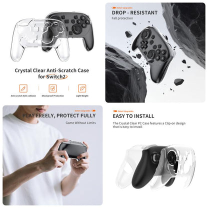 For Nintendo Switch 2 JYS 5-in-1 Crystal Case Full Protection Set Includes Console Shell, Joy-con & Pro Controller Cover, Faceplate, Game Cartridge Case, JYS-NS2326