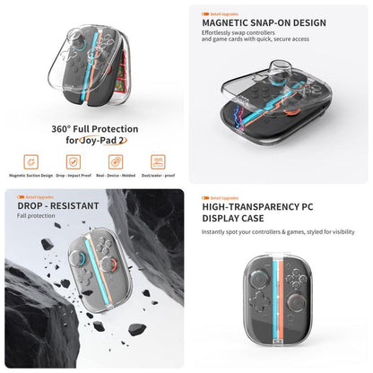 For Nintendo Switch 2 JYS 5-in-1 Crystal Case Full Protection Set Includes Console Shell, Joy-con & Pro Controller Cover, Faceplate, Game Cartridge Case, JYS-NS2326