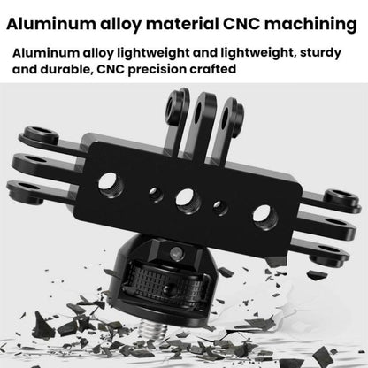 Aluminum Alloy 3 Station Live Streaming Stand Action Camera Multi Functional Expansion Adapter Accessory, 3 Card, 2 Card To 3 Card, 1/4 Pitch To 3 Card, 1 Inch Ball Head To 3 Card, 17mm Ball Head To 3 Card