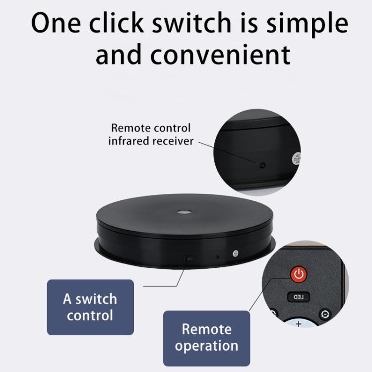 Remote Control Light Rotating Tray Still Life Display Adjustable Speed Brightness Jewelry Stand, 20cm White Base White Light Direct Plug, 20cm Black Base White Light Direct Plug, 20cm White Base Colorful Light Direct Plug...