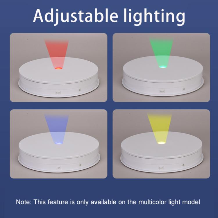 Remote Control Light Rotating Tray Still Life Display Adjustable Speed Brightness Jewelry Stand, 20cm White Base White Light Direct Plug, 20cm Black Base White Light Direct Plug, 20cm White Base Colorful Light Direct Plug...