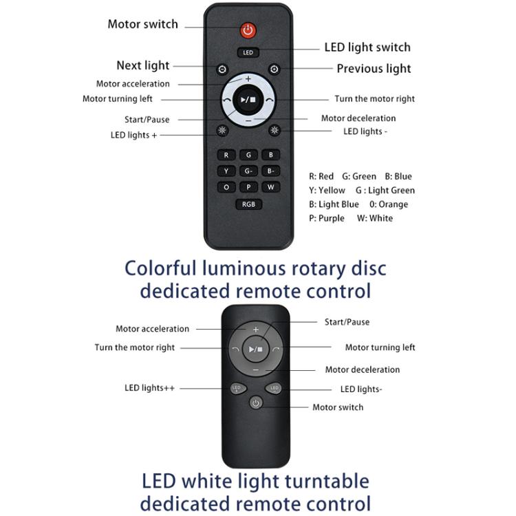 Remote Control Light Rotating Tray Still Life Display Adjustable Speed Brightness Jewelry Stand, 20cm White Base White Light Direct Plug, 20cm Black Base White Light Direct Plug, 20cm White Base Colorful Light Direct Plug...