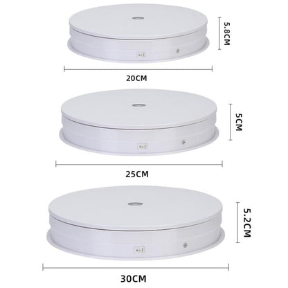 Remote Control Light Rotating Tray Still Life Display Adjustable Speed Brightness Jewelry Stand, 20cm White Base White Light Direct Plug, 20cm Black Base White Light Direct Plug, 20cm White Base Colorful Light Direct Plug...