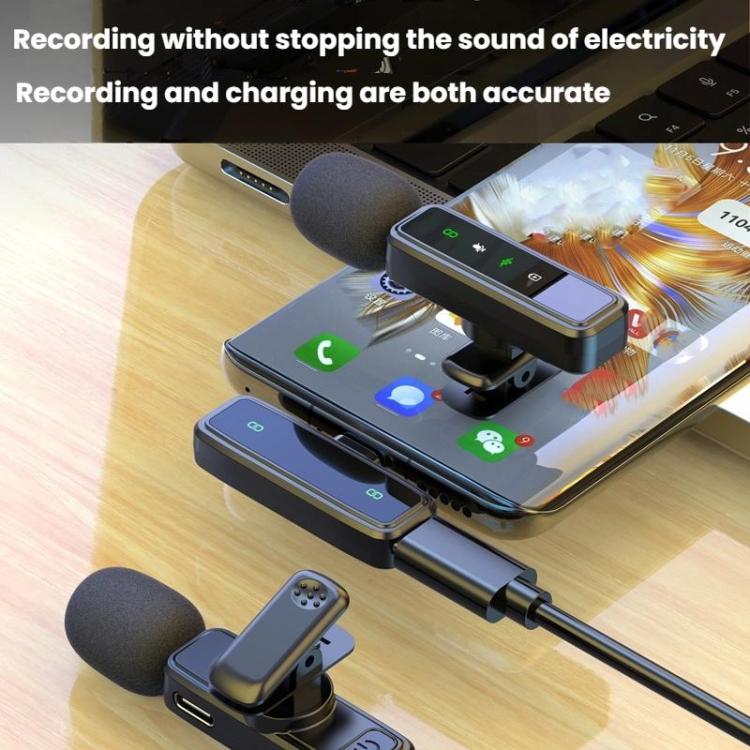 Wireless Collar Clip Microphone Smart Noise Reduction Mini Microphone, J82 Dual Mic 3 In 1 Interface 8pcs /Set, J81 1 To 2 Type-C Interface 9pcs /Set