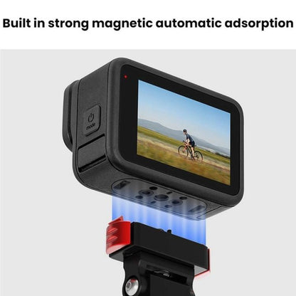 Action Camera Magnetic Quick Release Bike Mount, For GoPro HERO13 Black /12 Black /11 Black/10 Black/9 Black/8 Black, 360 Degree Damping Rotary, 180 Degree Adjustable