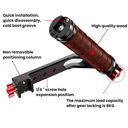 Gimbal Wooden Handle Chute Snail Gimbal Side Handle Grip,For DJI RS 4 Mini / 4 PRO / 3 / 3 Mini / 3 PRO / 2, Single Handle, With Chute, With Chute And Snail Gimbal