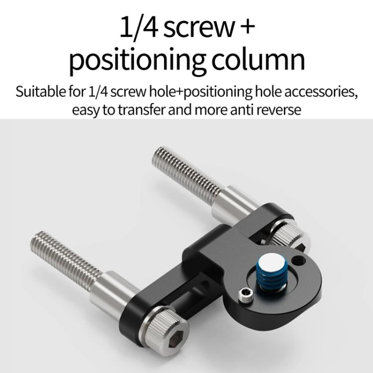 Bicycle Stem Camera Mount Cycling Front Light Bracket For Shooting, 1/4 Arri Positioning, 1/4 Front Rear Adjustment, 3 Card One Click Clamping, 1/4 Universal Damping Adjustment, 3 Card 360 Degree Damping Rotation Adjustment, 17mm Ball Head