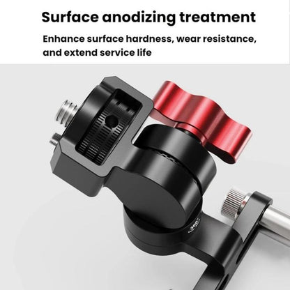 Bicycle Stem Camera Mount Cycling Front Light Bracket For Shooting, 1/4 Arri Positioning, 1/4 Front Rear Adjustment, 3 Card One Click Clamping, 1/4 Universal Damping Adjustment, 3 Card 360 Degree Damping Rotation Adjustment, 17mm Ball Head