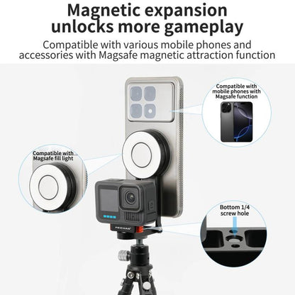 Multifunctional Magnetic Quick Release Base Bracket Expansion, For Insta360 Go 3 / 3S, For Go Pro HERO13 Black, For DJI Action 5 Pro / 4 / 3 / 2, For 1/4 Screw Hole