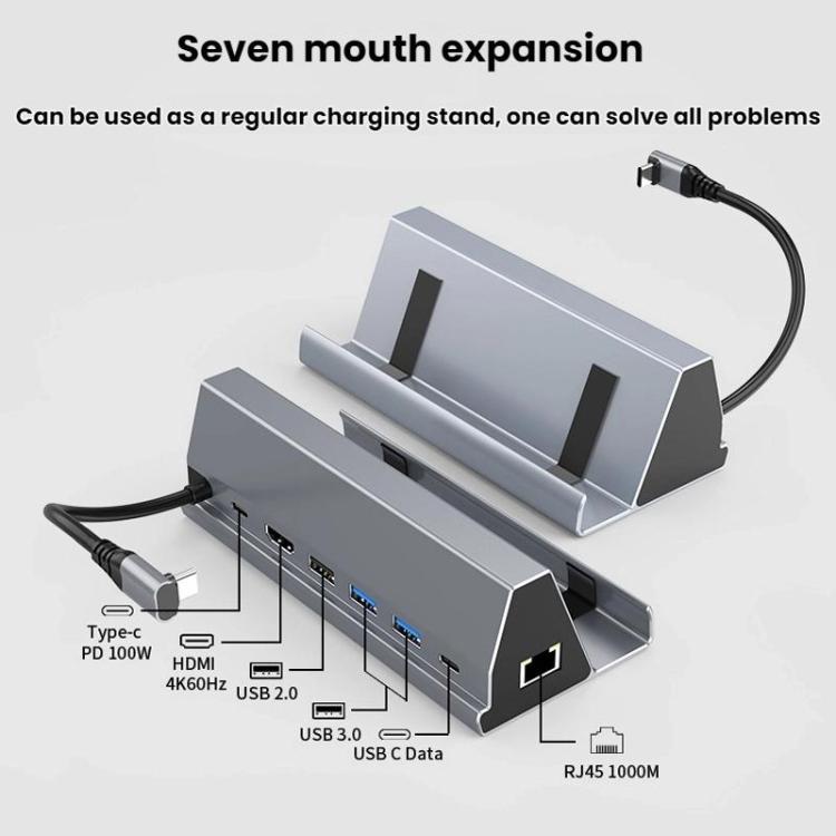 7 In 1 Type-C Docking Station 4K 60Hz Gaming Expansion Dock, BS-107