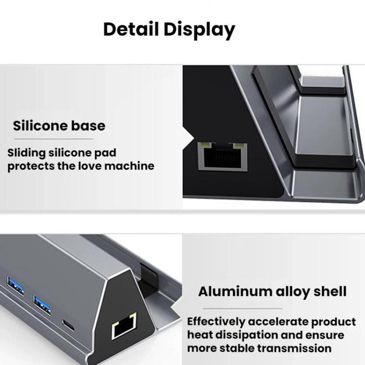 7 In 1 Type-C Docking Station 4K 60Hz Gaming Expansion Dock, BS-107