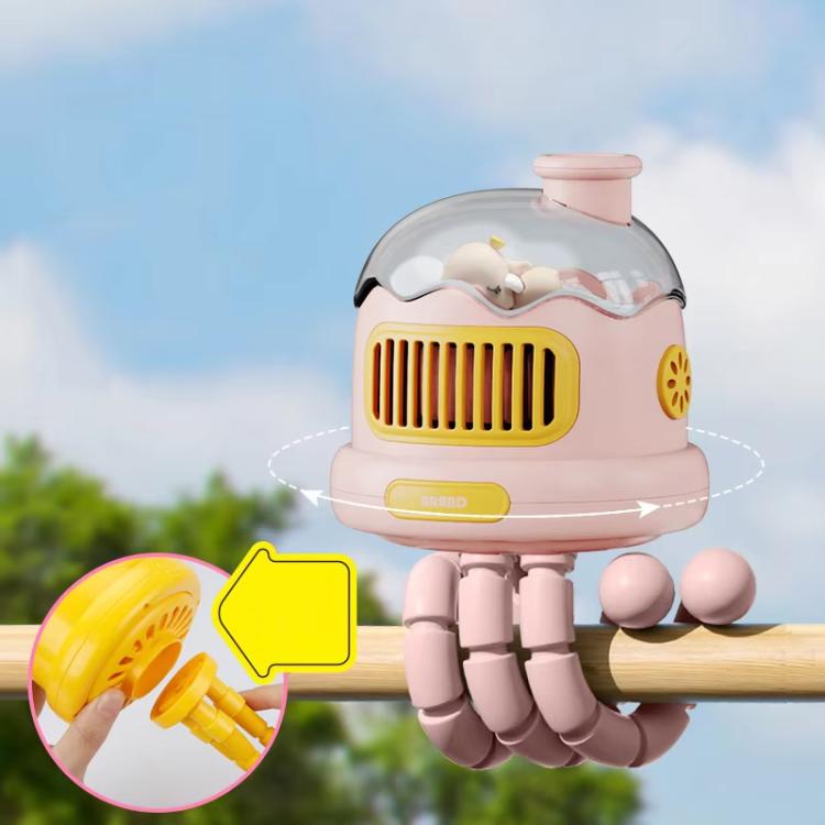 Octopus Clip-On Handheld Silent Bladeless Fan For Strollers, Oscillating White, Oscillating Pink, Oscillating Yellow, Non-oscillating White, Non-oscillating Pink, Non-oscillating Yellow