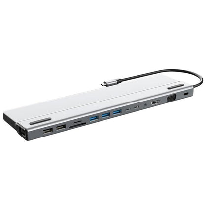 14 In 1  Type-C Docking Station USB HUB Multi Port Hub Laptop Converter, BT14E