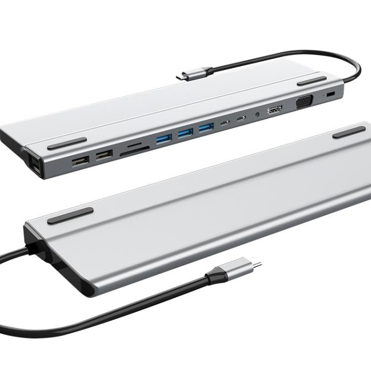 14 In 1  Type-C Docking Station USB HUB Multi Port Hub Laptop Converter, BT14E