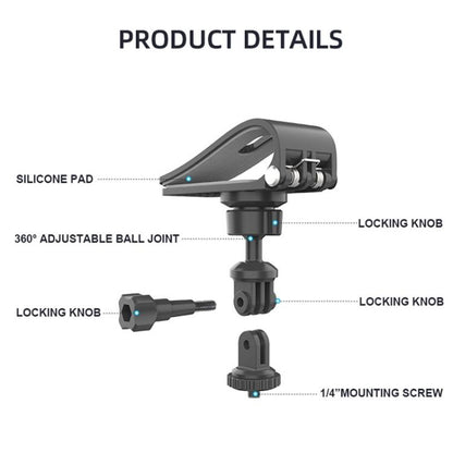 Car Sun Visor Bracket Panoramic Sports Camera Phone Vehicle Mount Base, With Phone Clip