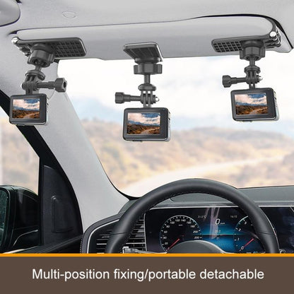 Car Sun Visor Bracket Panoramic Sports Camera Phone Vehicle Mount Base, With Phone Clip