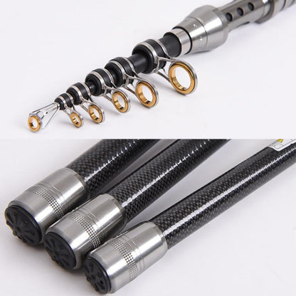 TOPLINE TACKLE Ultra-short Mini Carbon Fishing Rod Retractable Handle Telescopic Fishing Rod, 1.5m, 1.8m, 2.1m, 2.4m