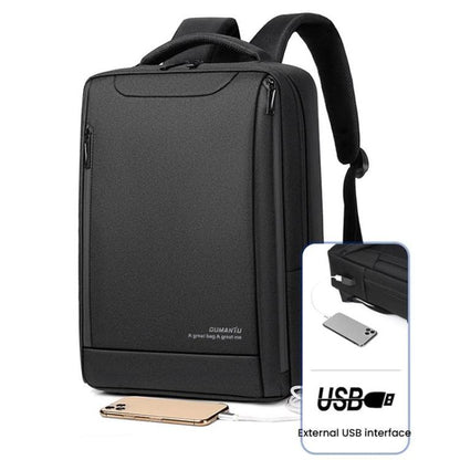 OUMANTU 2106-1 Lightweight Business Laptop Backpack Large Capacity USB Charging Daypack For Work, Travel, Gym