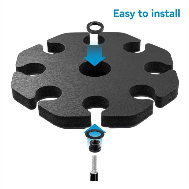 Universal Microphone Stand Holder with 8 Mic Storage Compatible with Most Tripods, 8 Mic Storage