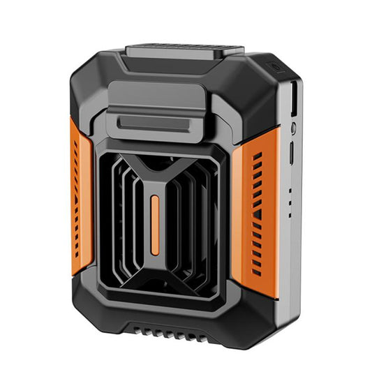 F66 Rechargeable Waist-Mounted Clip Fan With 3-Speed Settings & LED Flashlight Hands-Free Cooling For Construction, Outdoor Work, Hiking, F66 Orange, F66 Green