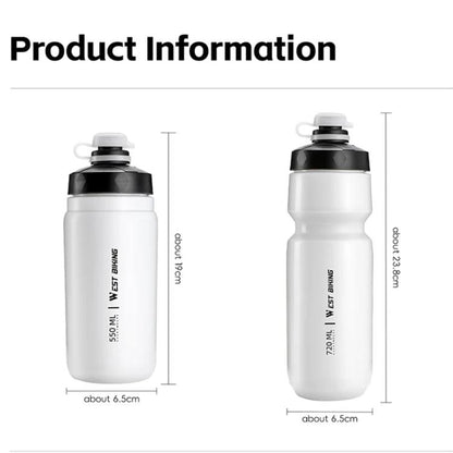 WEST BIKING 720ml Bike Water Bottle for Cycling Leak-Proof Squeeze Design Portable Sports Hydration Bottle, 720ml Yellow, 720ml White, 720ml White Wide, 720ml Yellow Wide