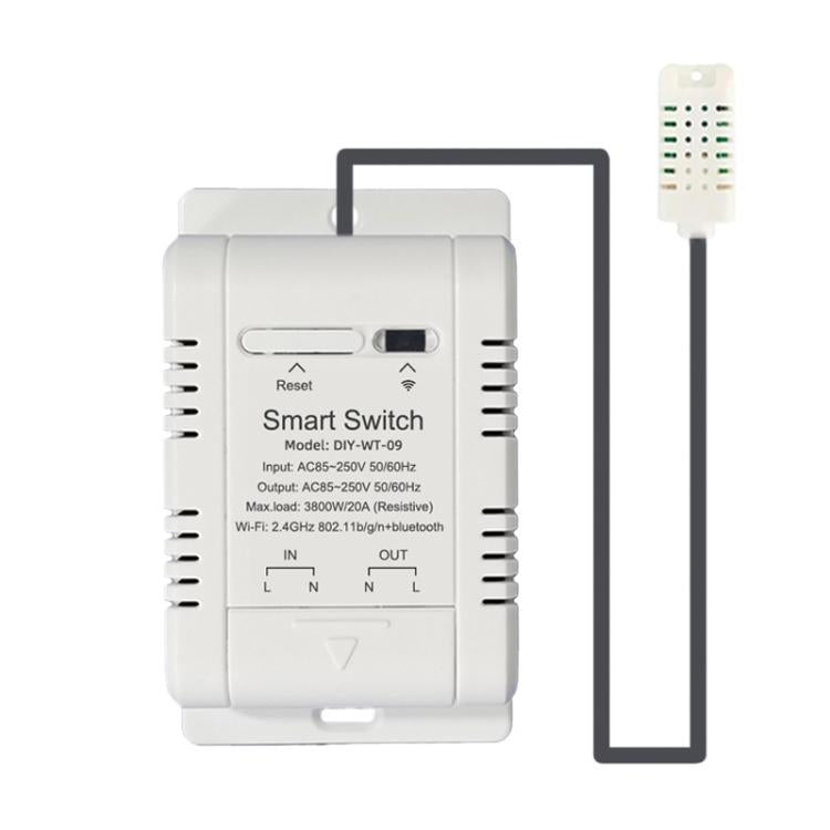 DIY-WT-09 20A Temperature Switch Smart Thermostat, Compatible With Google / Alexa / Yandex Alice / IFTTT, With 1m Temperature Sensor, With 2m Temperature Sensor, Humidity+1m Temperature Humidity Sensor