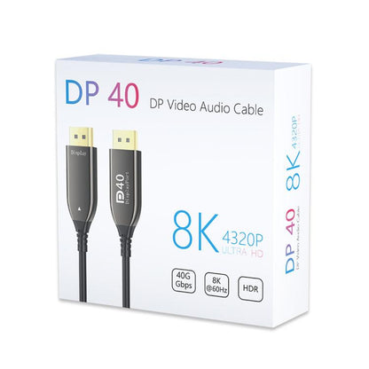 DP2.1 Male To Male 8K 60Hz HD Fiber Optic Cable For TV Computer Monitors Projectors, 10M, 15M, 20M, 25M, 30M, 40M, 50M